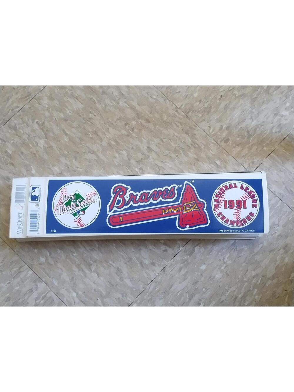 1991 Atlanta braves world series car bumper sticker